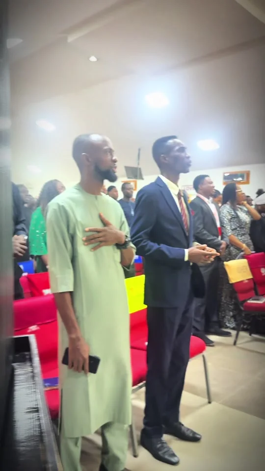 Members of Living Faith Church Arepo1 worshipping at the Showers of Blessings service